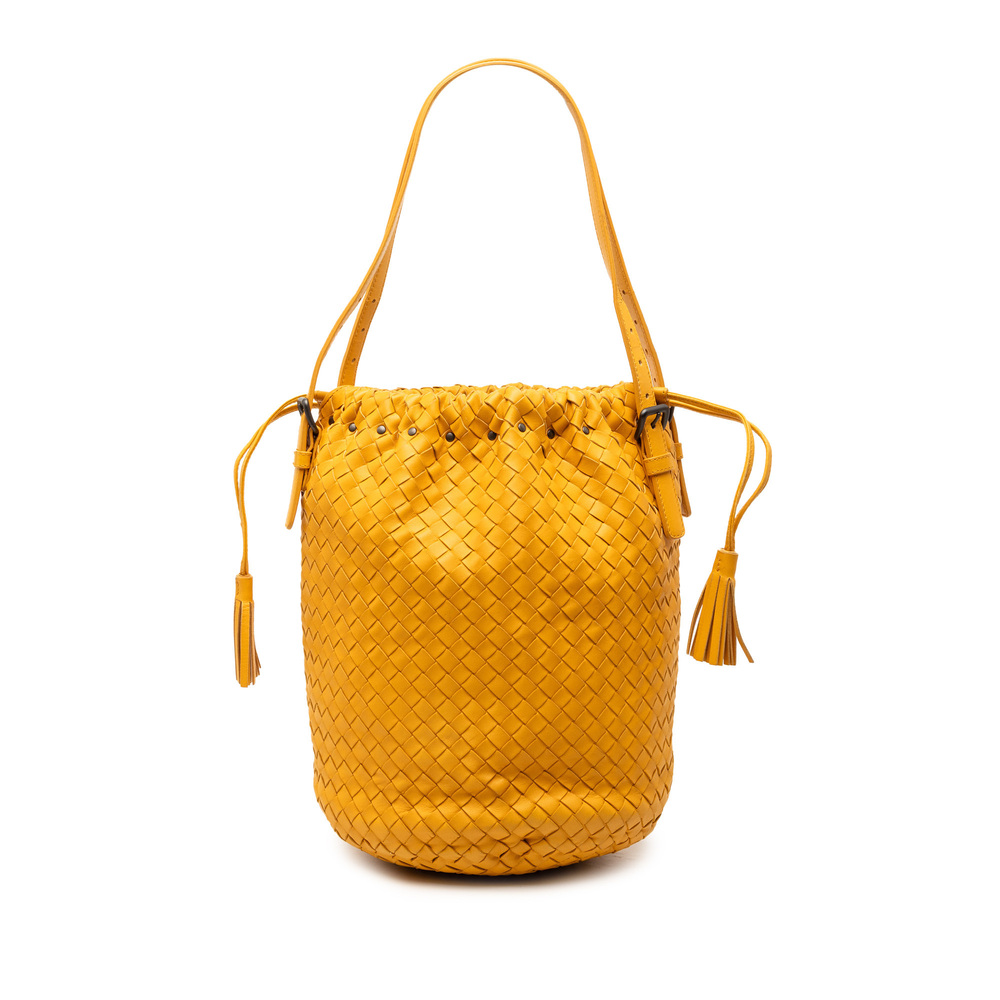 Pre-Loved Bottega Veneta Nappa Intrecciato Drawstring Bucket Bag